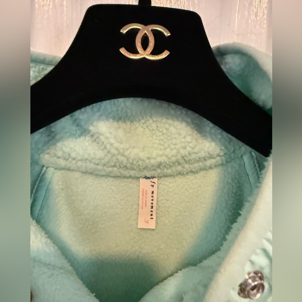 Free People FP Movement Hit The Slopes Fleece Jacket $148 Pistachio Mint size - Picture 9 of 16